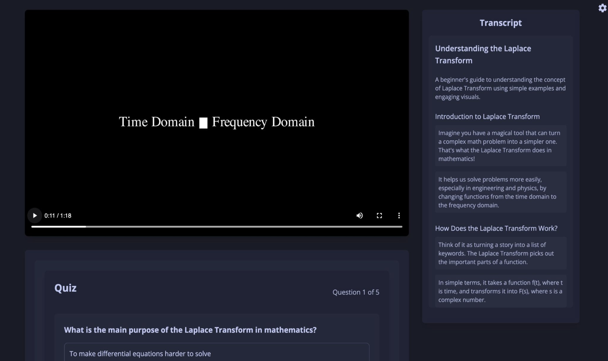 Illuminate main interface showing topic input